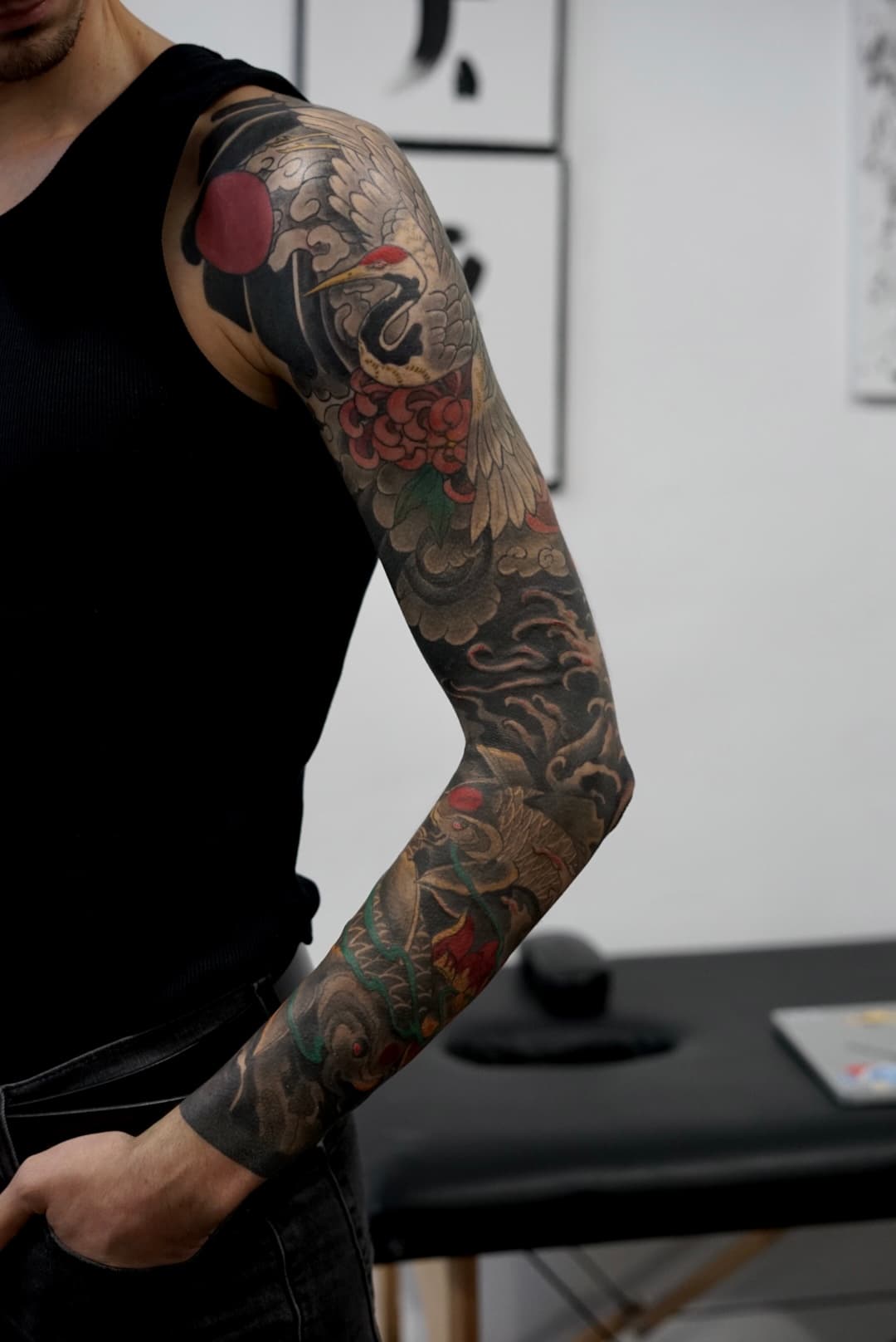 Bold contrast tattoo style