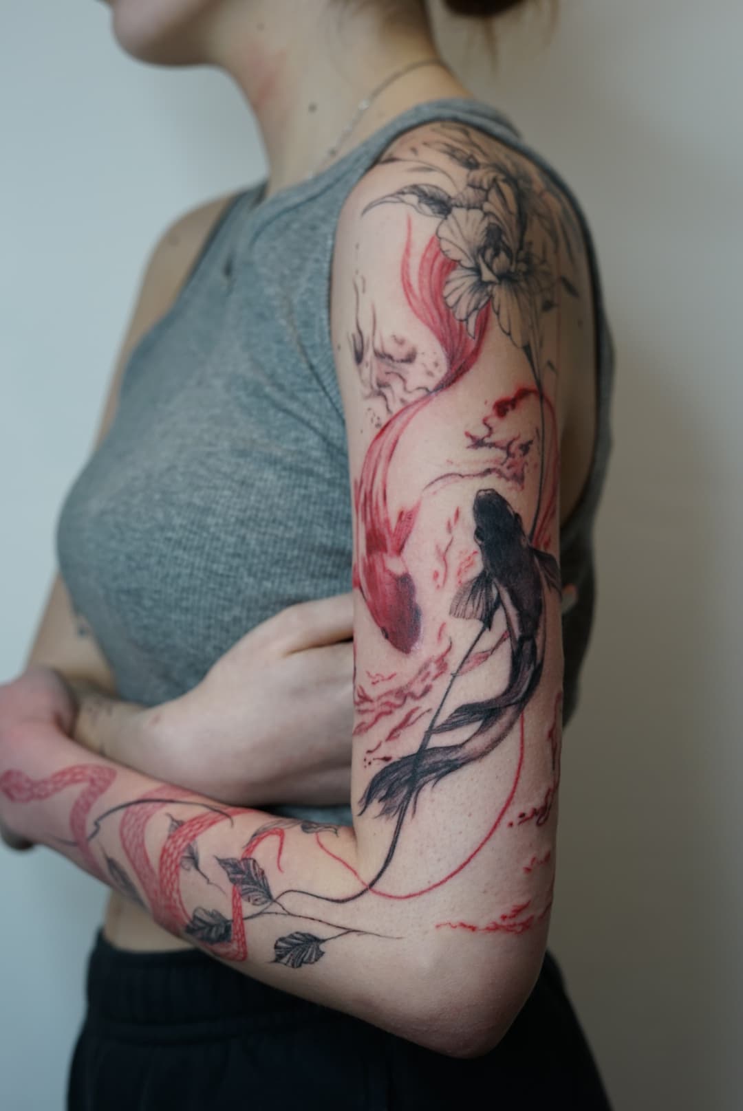 Artist at work in studio